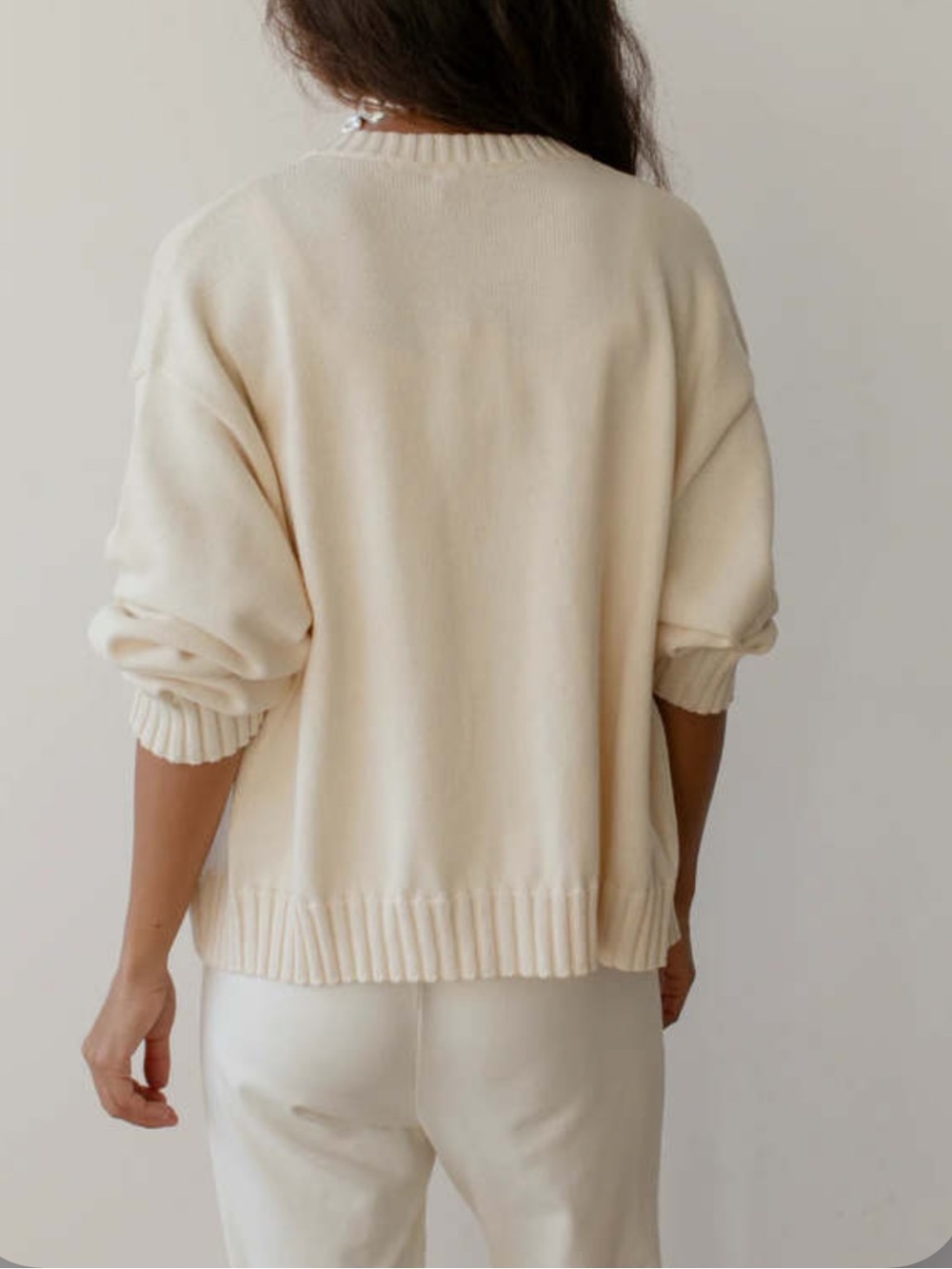 DONNI The Cotton Knit Cardigan in Crème - Picture 4 of 5